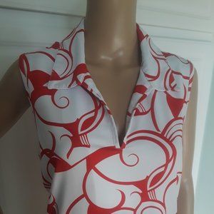 IZOD Red & White XL Graphic Sleeveless Top 🍎